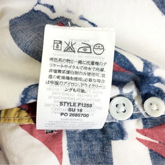 J. Crew Sailboat Cotton Button Up Short Sleeve Shirt Size M - Picture 6 of 7